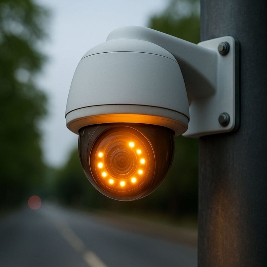 Una cámara de seguridad.