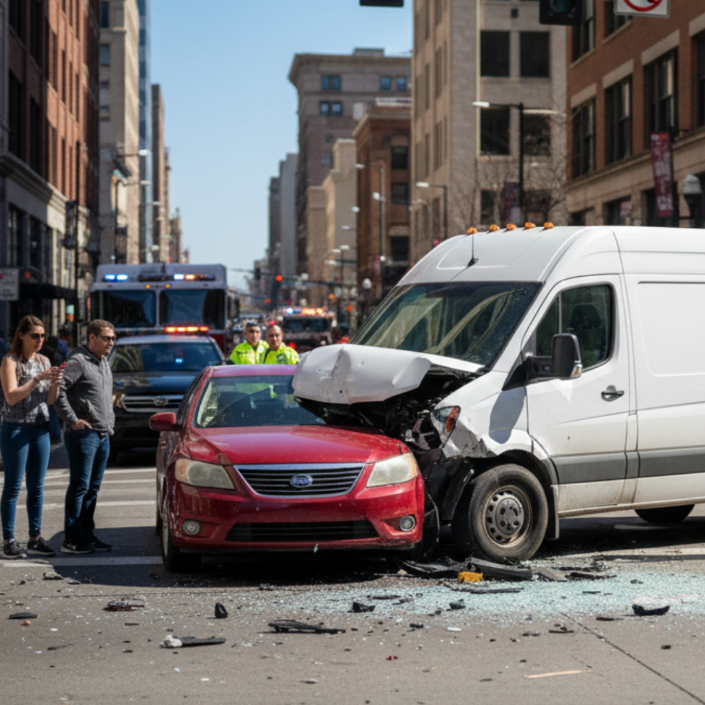 Un accidente entre dos vehículos.