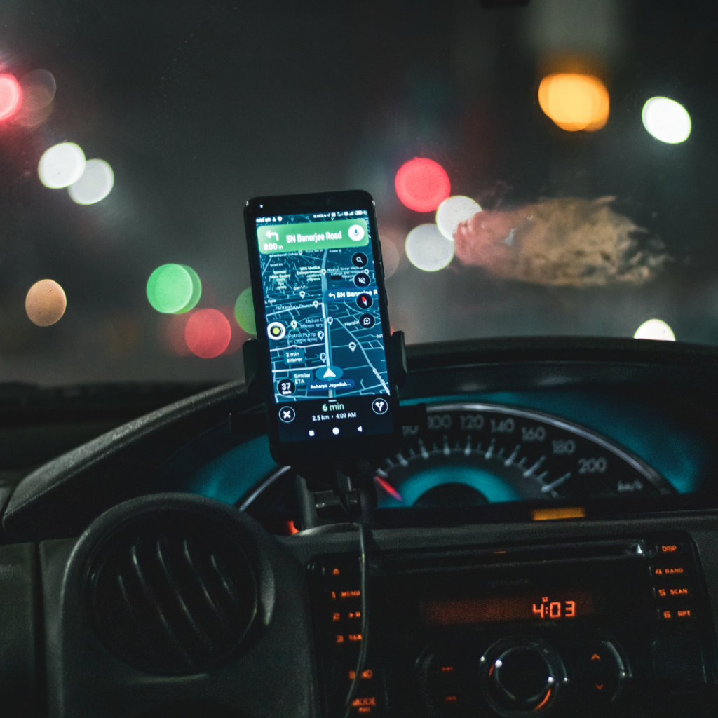 A person using a GPS