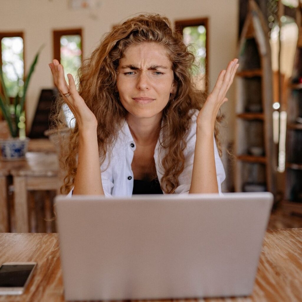 A frustrated woman