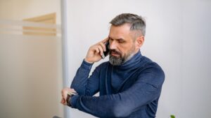 A man talking on the phone