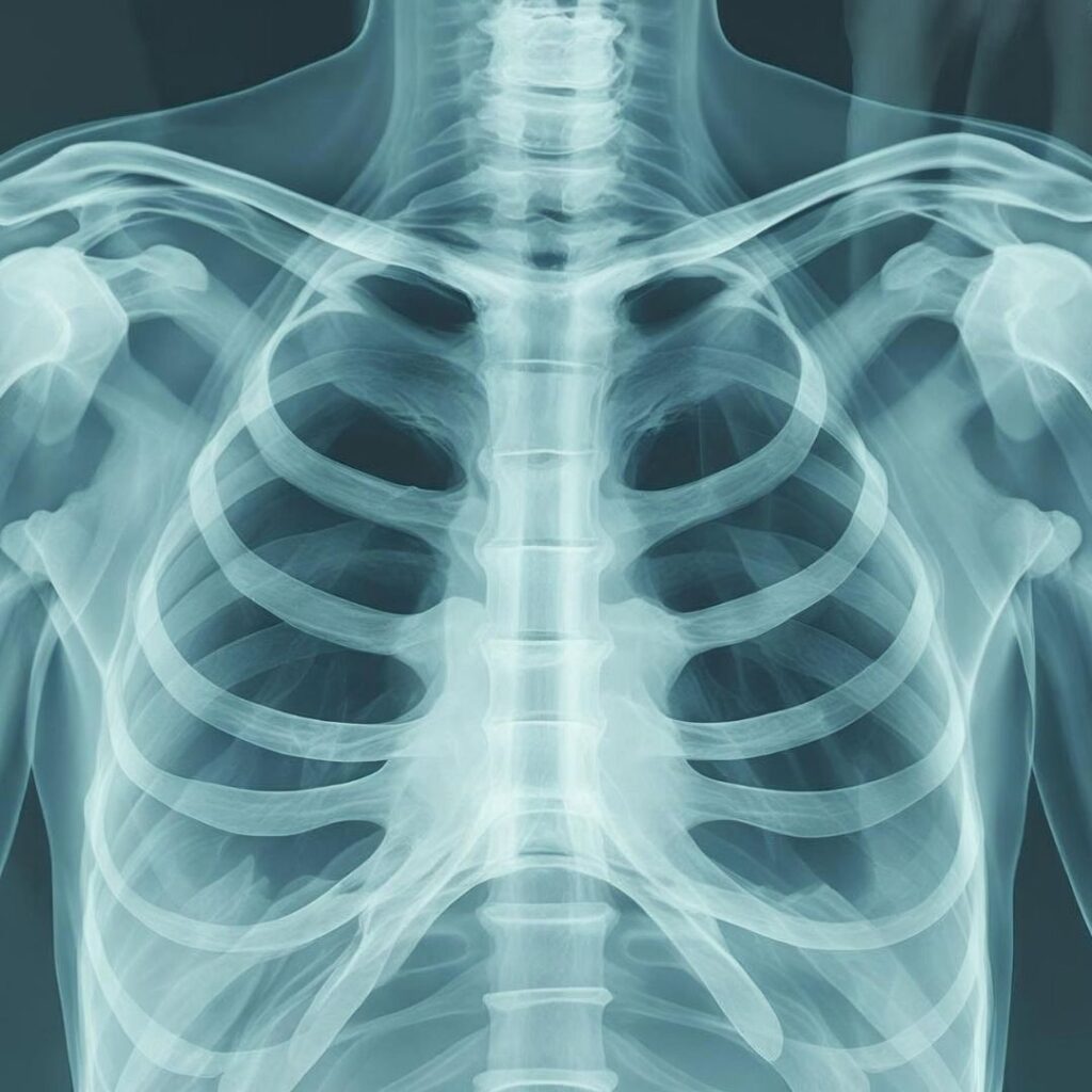 Una radiografía de tórax