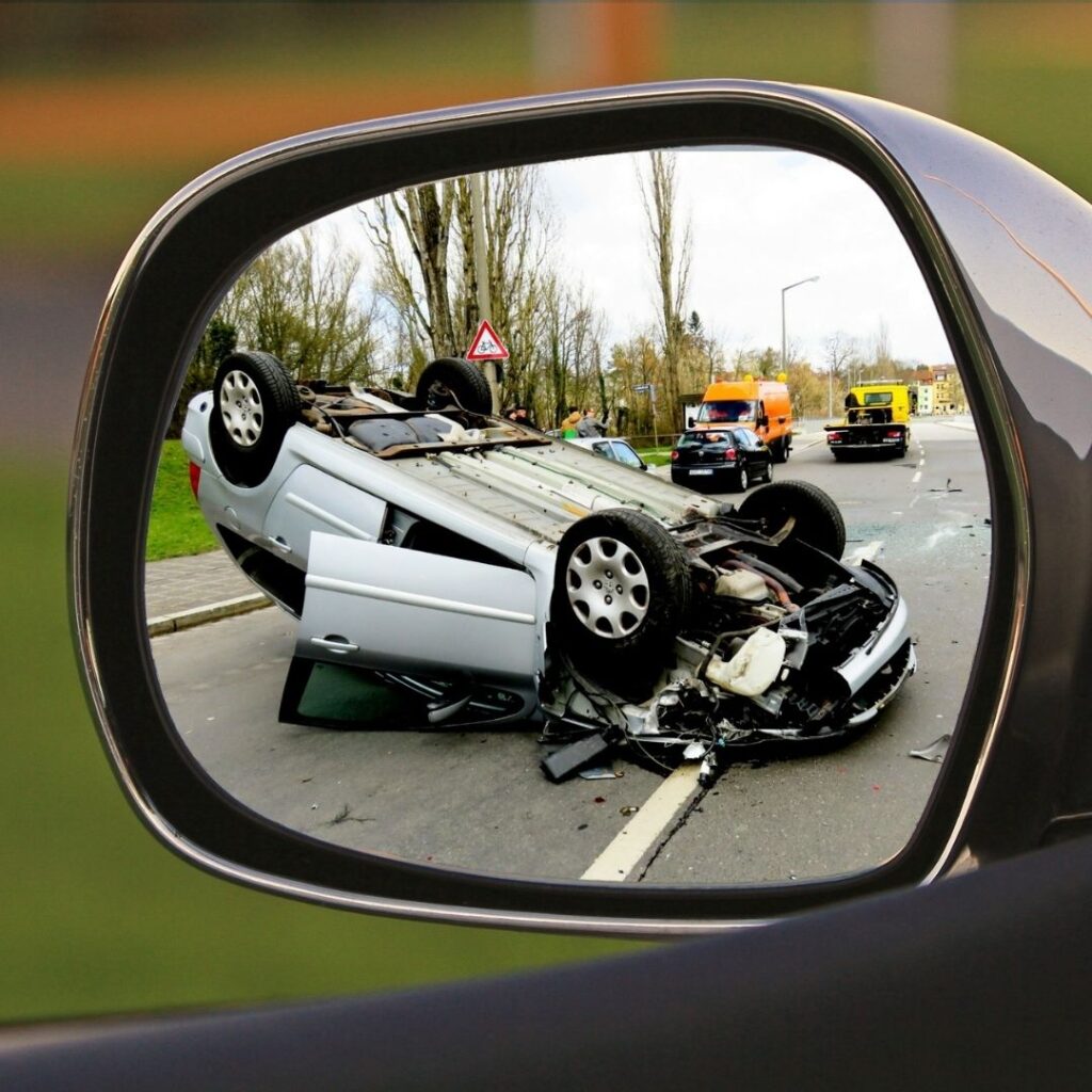 A crashed car