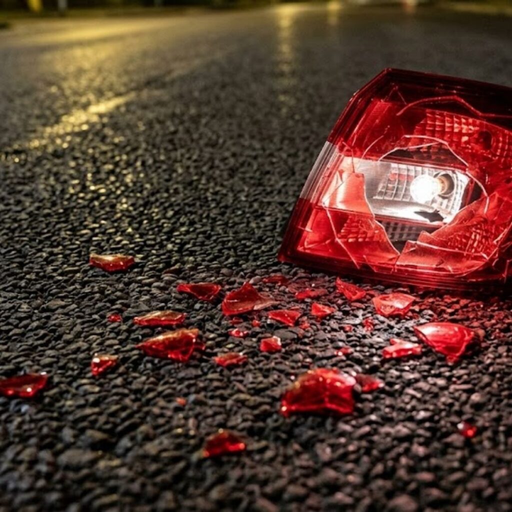 tail light on ground