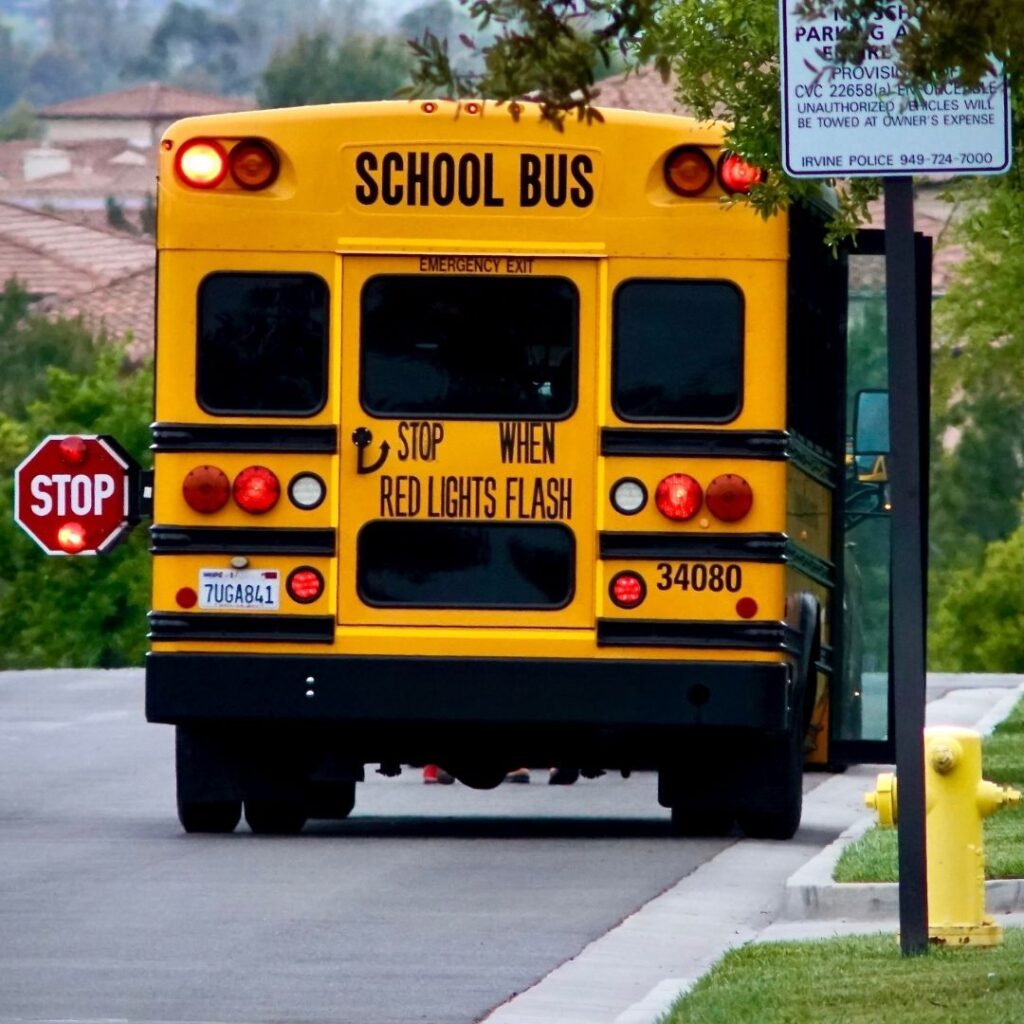 stopped school bus