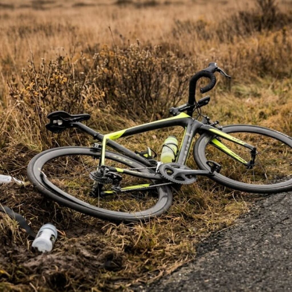 damaged bike after accident