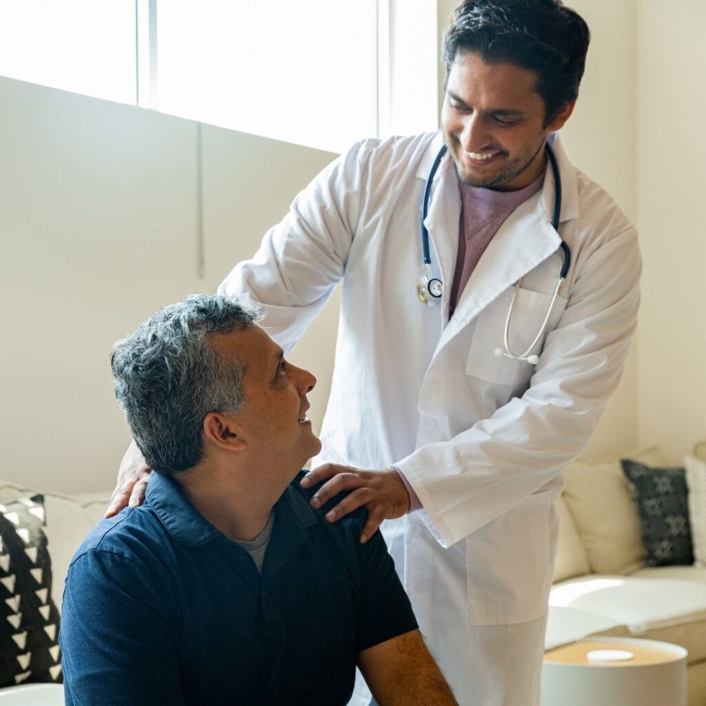 man with a doctor