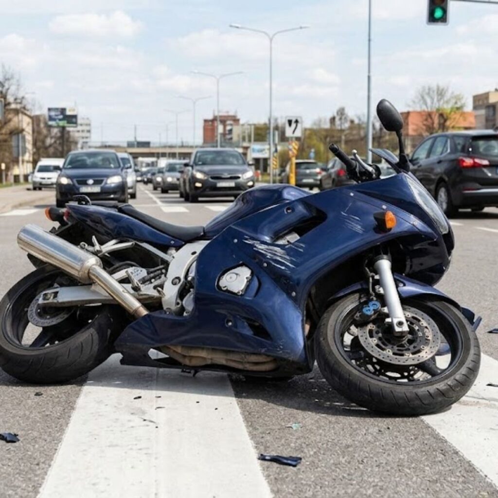 motorcycle in intersection