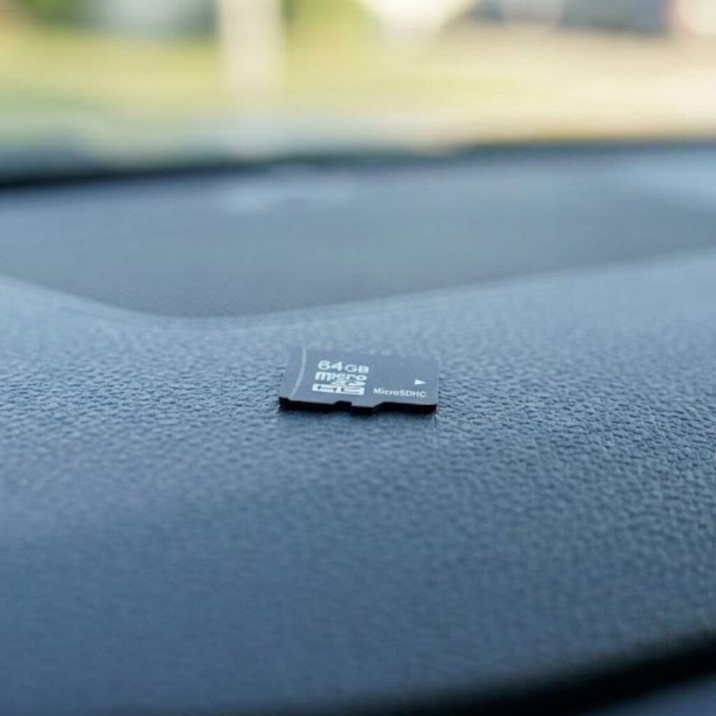 SD card on dash