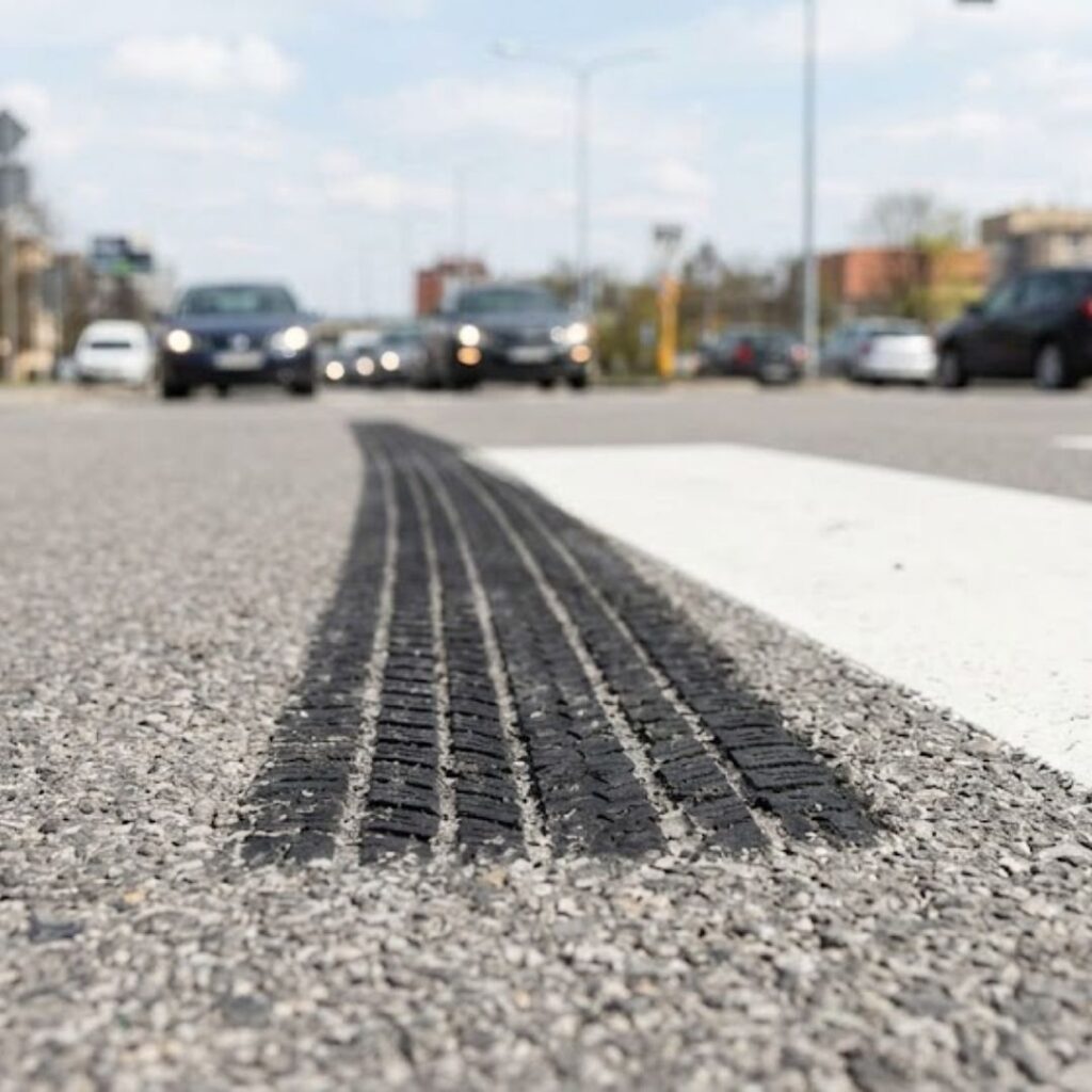 skid mark on road
