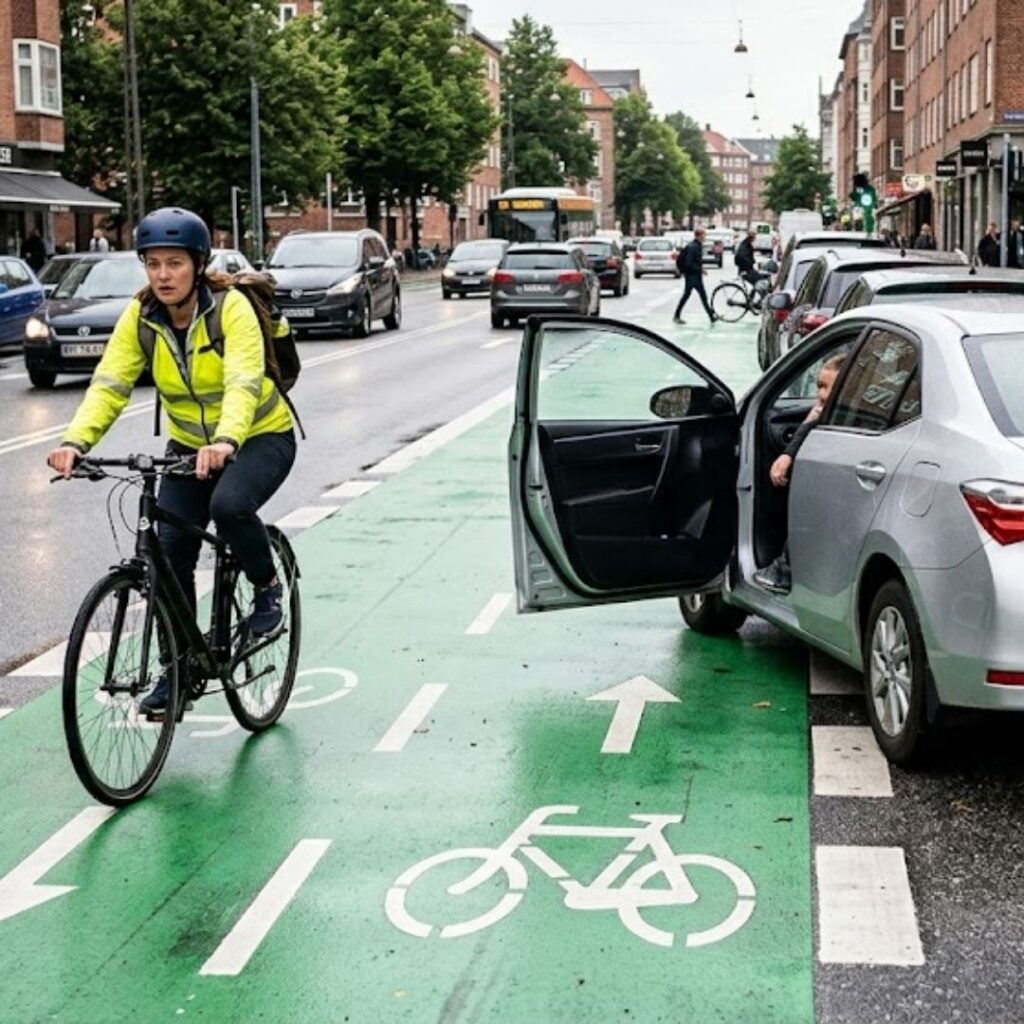 opening door into bike lane