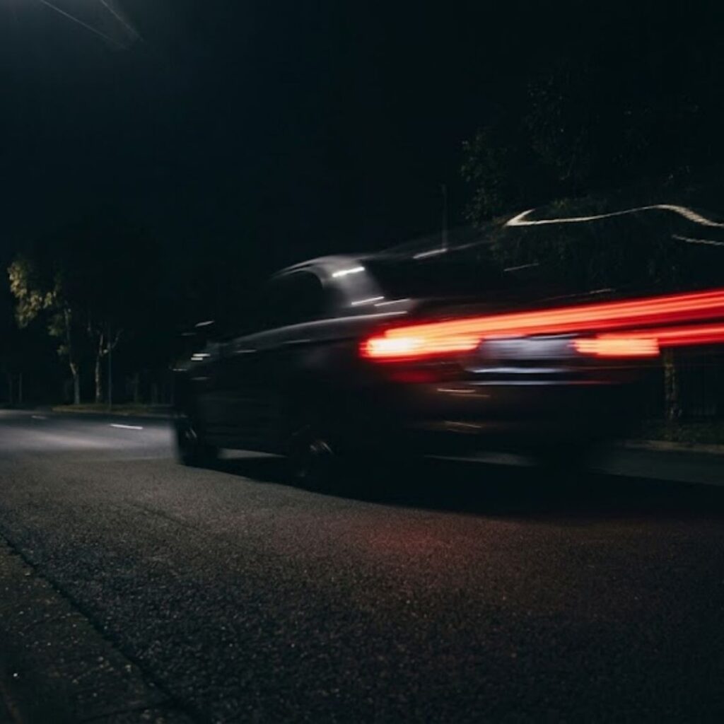 car driving away from accident