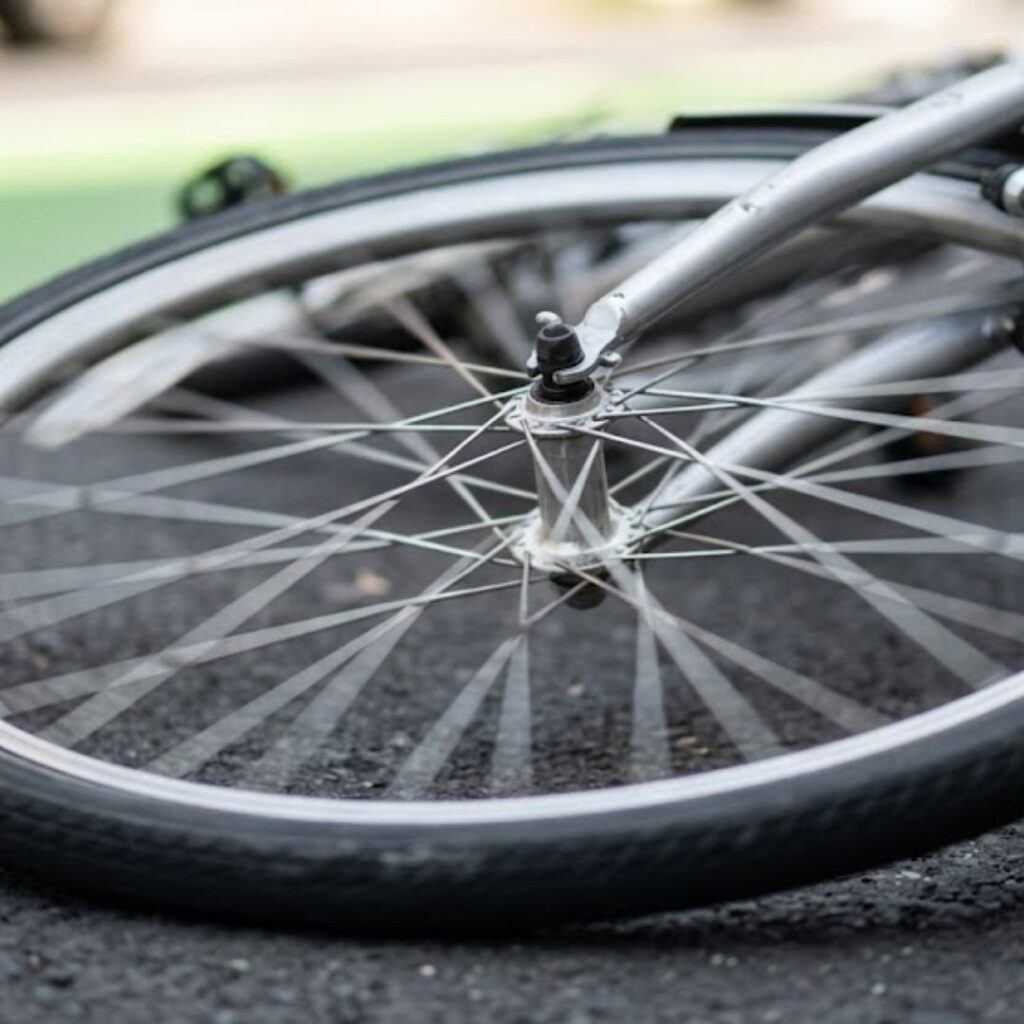 Bike tire on ground