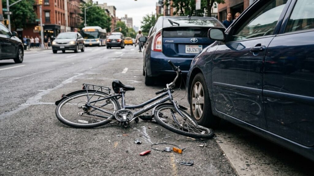 car hitting bike