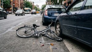car hitting bike