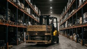 forklift moving pallets