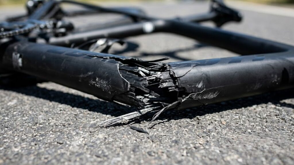 broken carbon frame