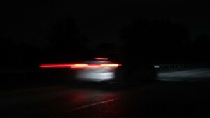 speeding away car
