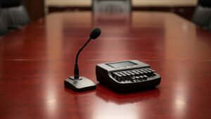 recording device on desk