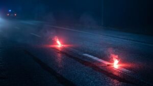 flares on road